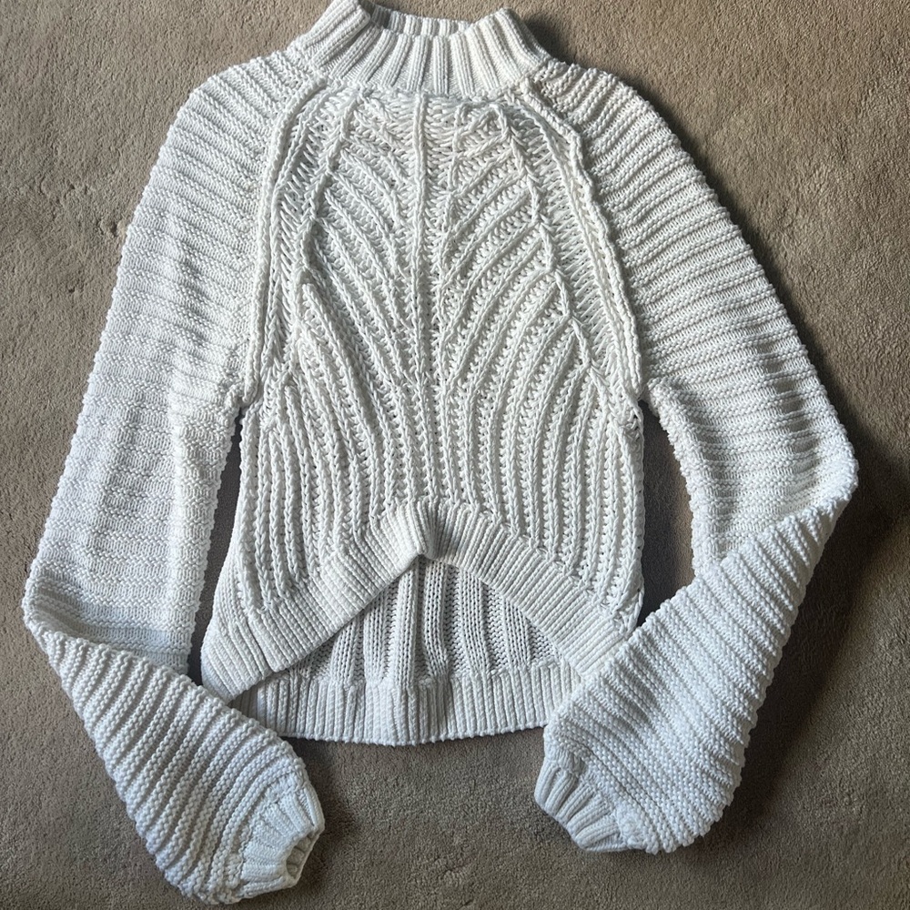 Free People White Knit Sweater